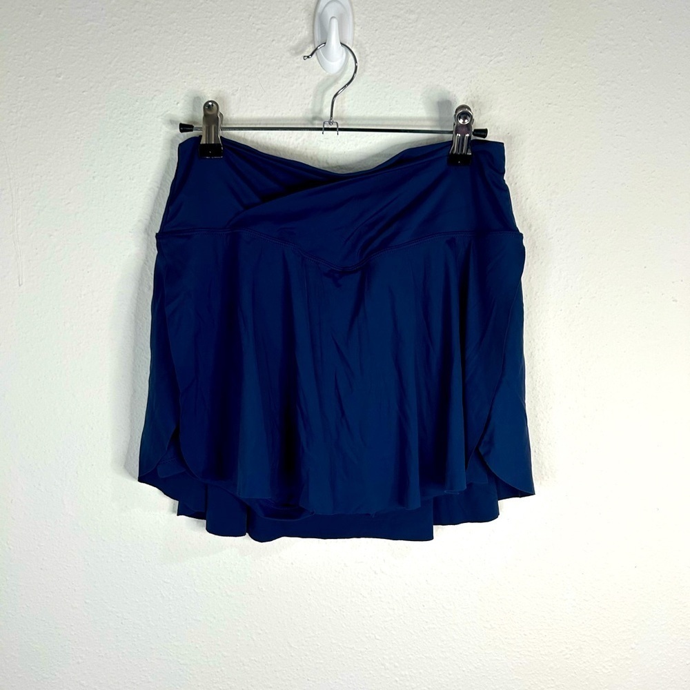 Women's Navy Blue Swim Skort Shorts Large Athletic Swimwear Modest Summer Beach
